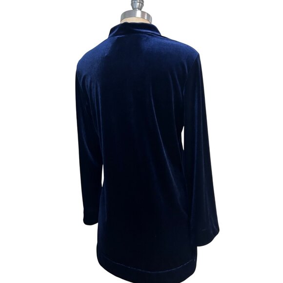 Jude Connally Chris Top Stretch Velvet Navy size Medium - Picture 3 of 4